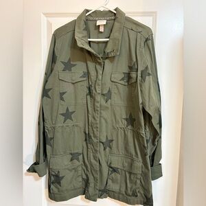 Knox Rose Olive Jacket with Embroidered Trim